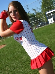 Baseball girl nipple slip!